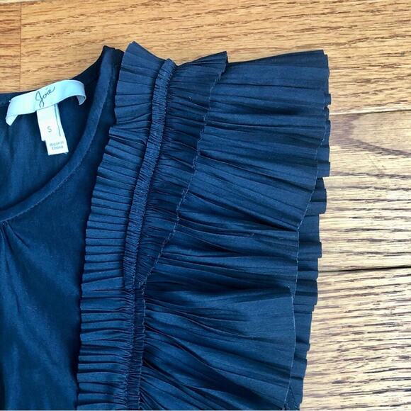 Joie Cruzita Pleated-ruffle Sleeveless Blouse In Midnight Blue Women’s Size S - Picture 6 of 8